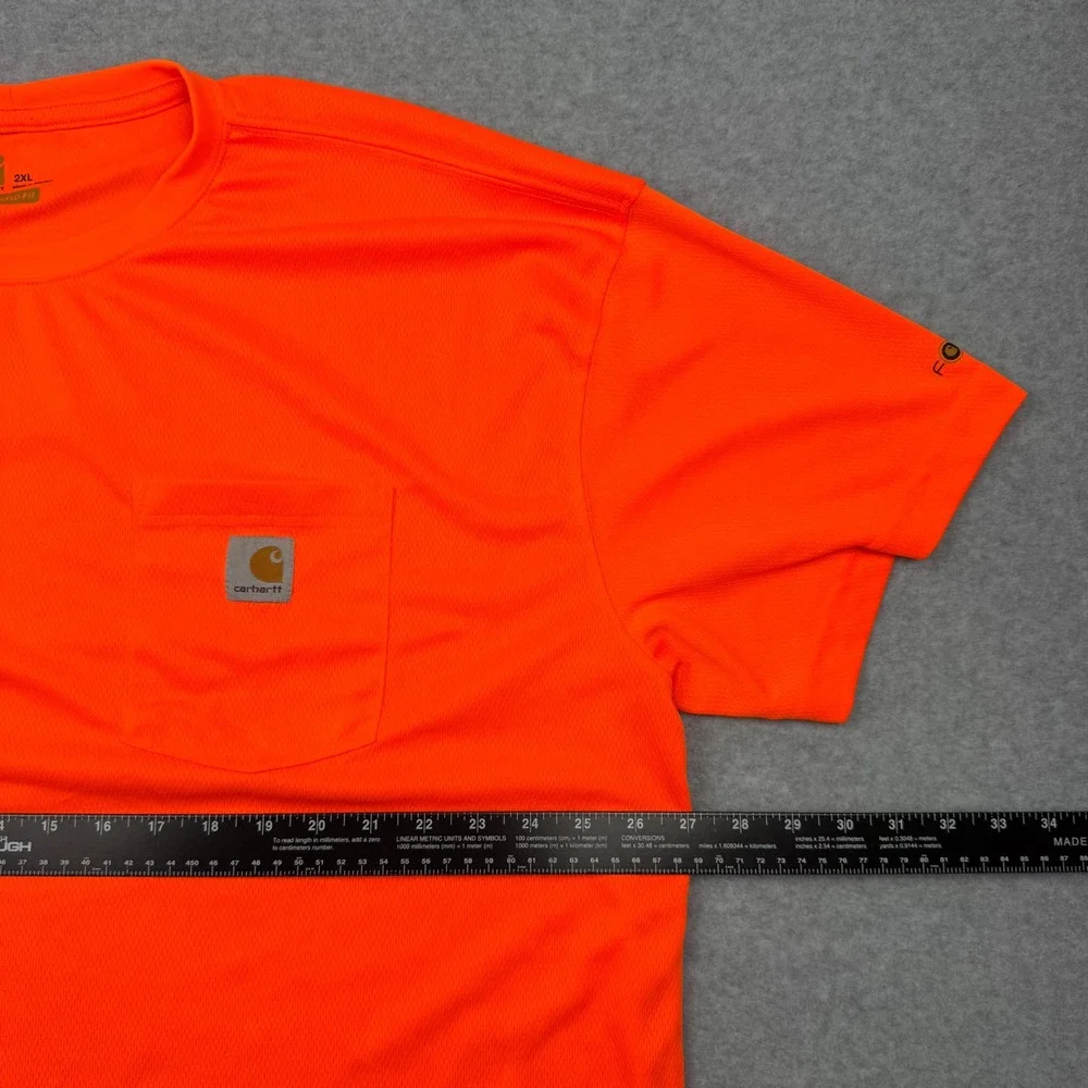 Lot of 2 Carhartt Force Relaxed Fit Pocket T-Shirts Mens 2XL Orange 100493 824